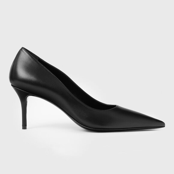 Classic Black Leather Heels main image 4